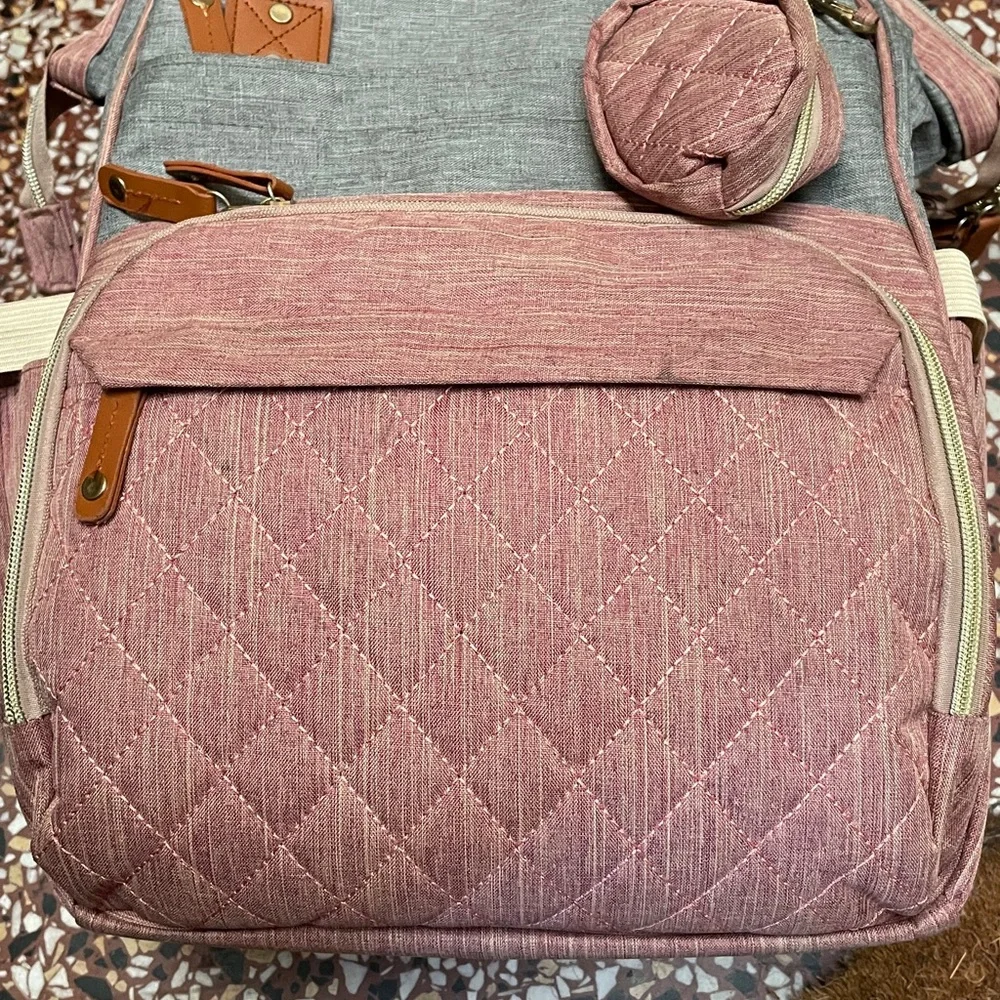 Stylish Pink and Gray Women's Backpack